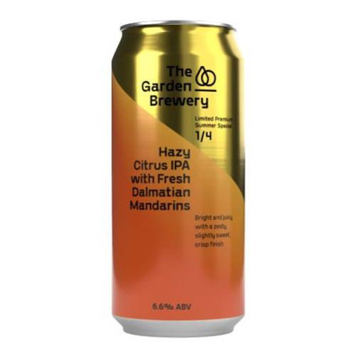 The Garden Brewery Hazy Citrus IPA with Fresh Dalmatian Mandarins